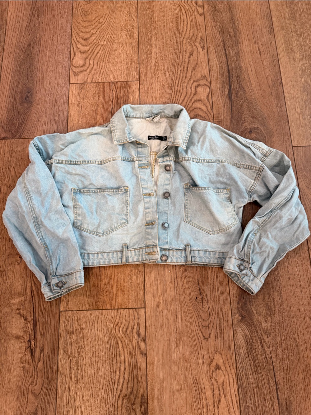 Nasty Gal Light Blue Washed Denim Top